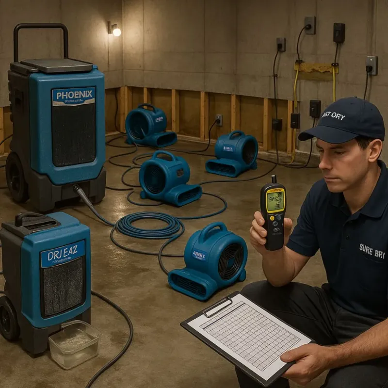 Structural Drying and Dehumidification process in Wakefield-Peacedale, RI